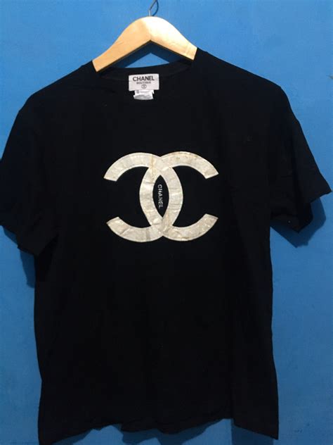 chanel logo t shirt etsy|Chanel logo tank top.